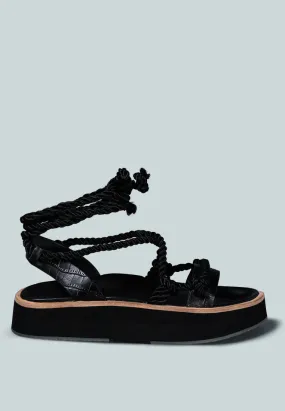 Kendall Strings Platform Leather Sandal By Ruw