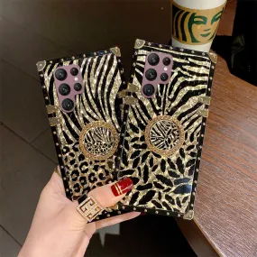 Luxury Leopard Feather Ring Case for Samsung