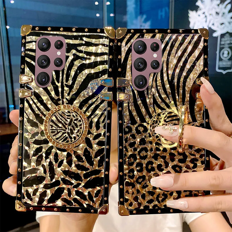 Luxury Leopard Feather Ring Case for Samsung