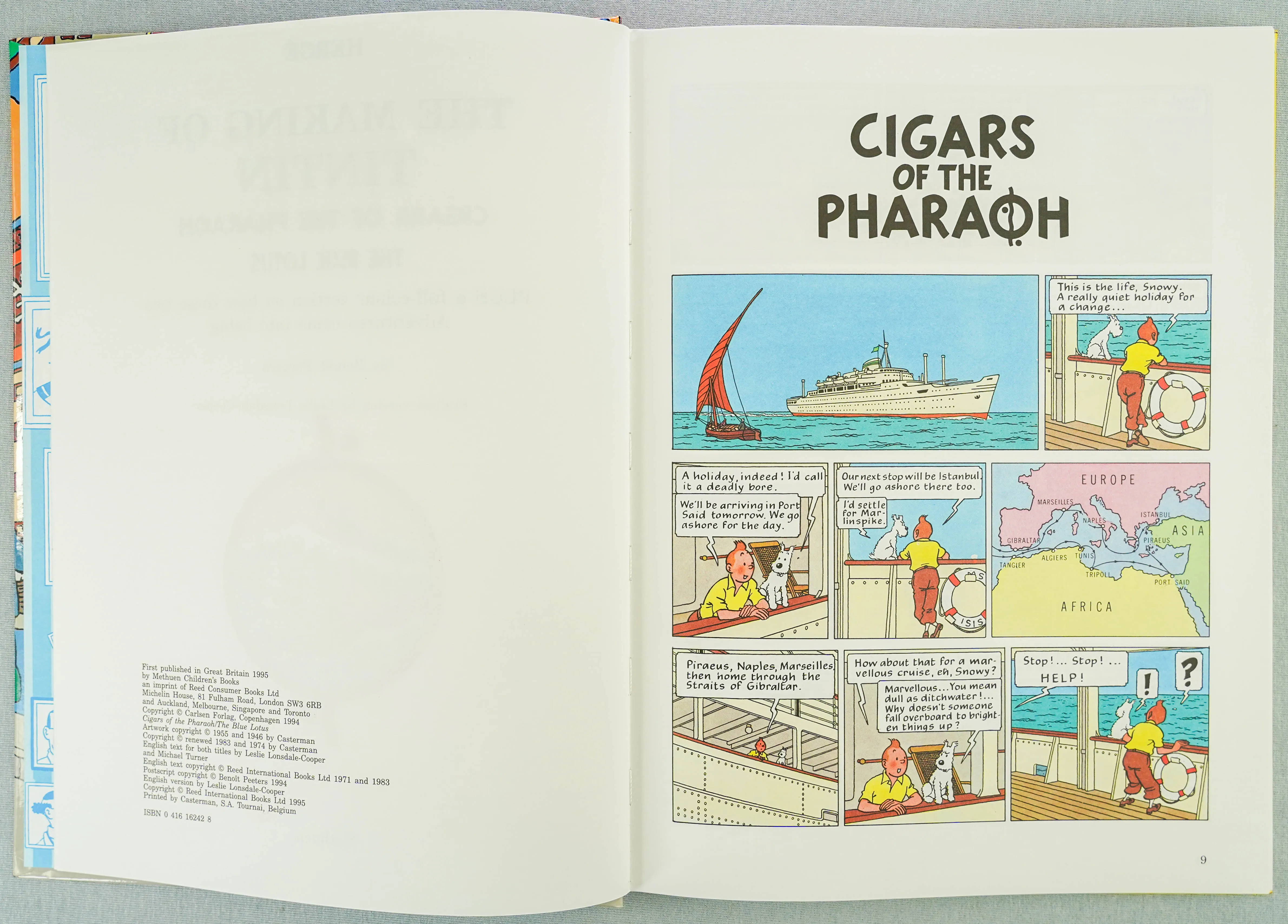 Making of Tintin: Cigars Pharaoh, Blue Lotus 1995 Methuen 1st UK Edition Herge Rare EO