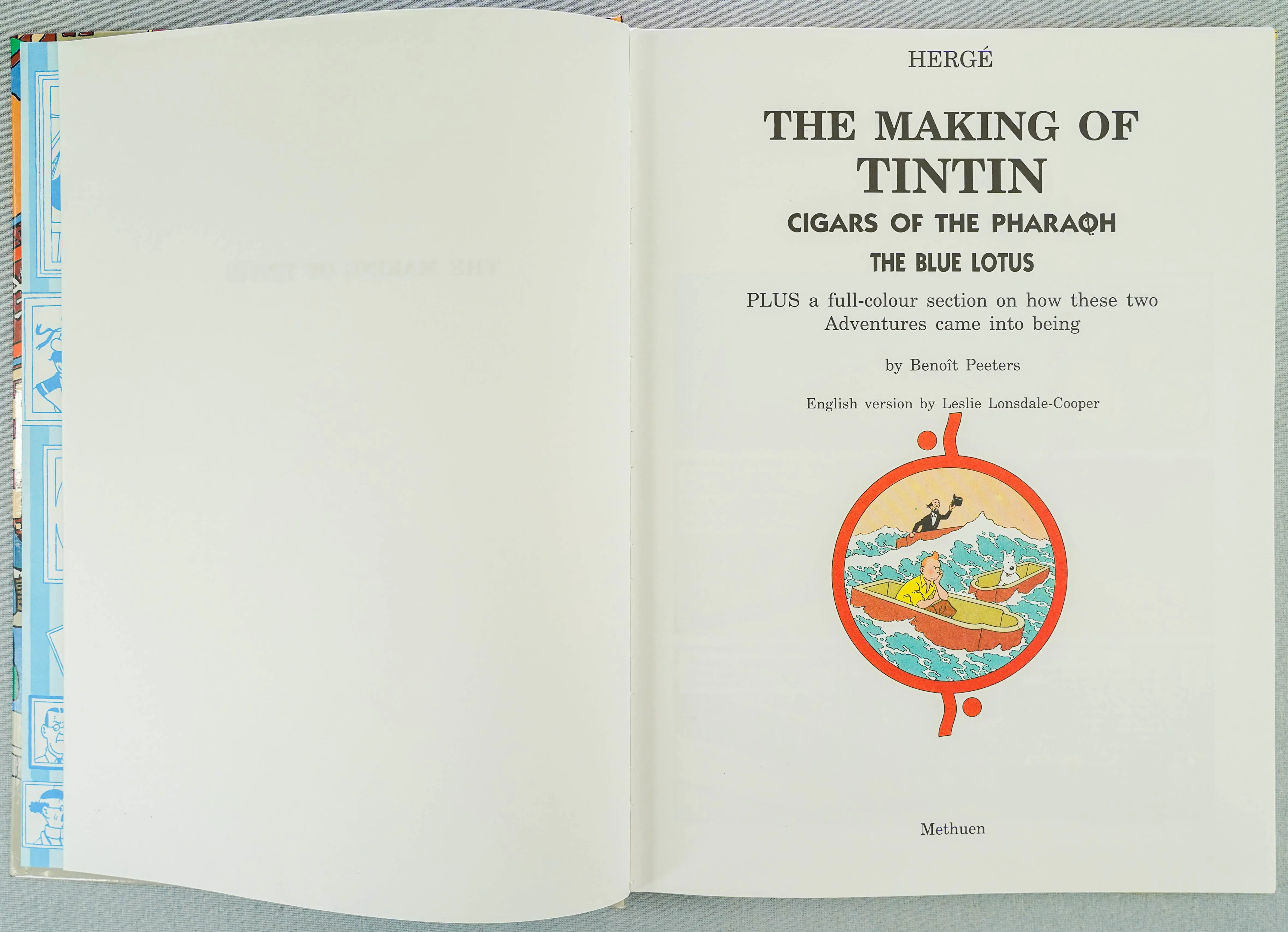 Making of Tintin: Cigars Pharaoh, Blue Lotus 1995 Methuen 1st UK Edition Herge Rare EO