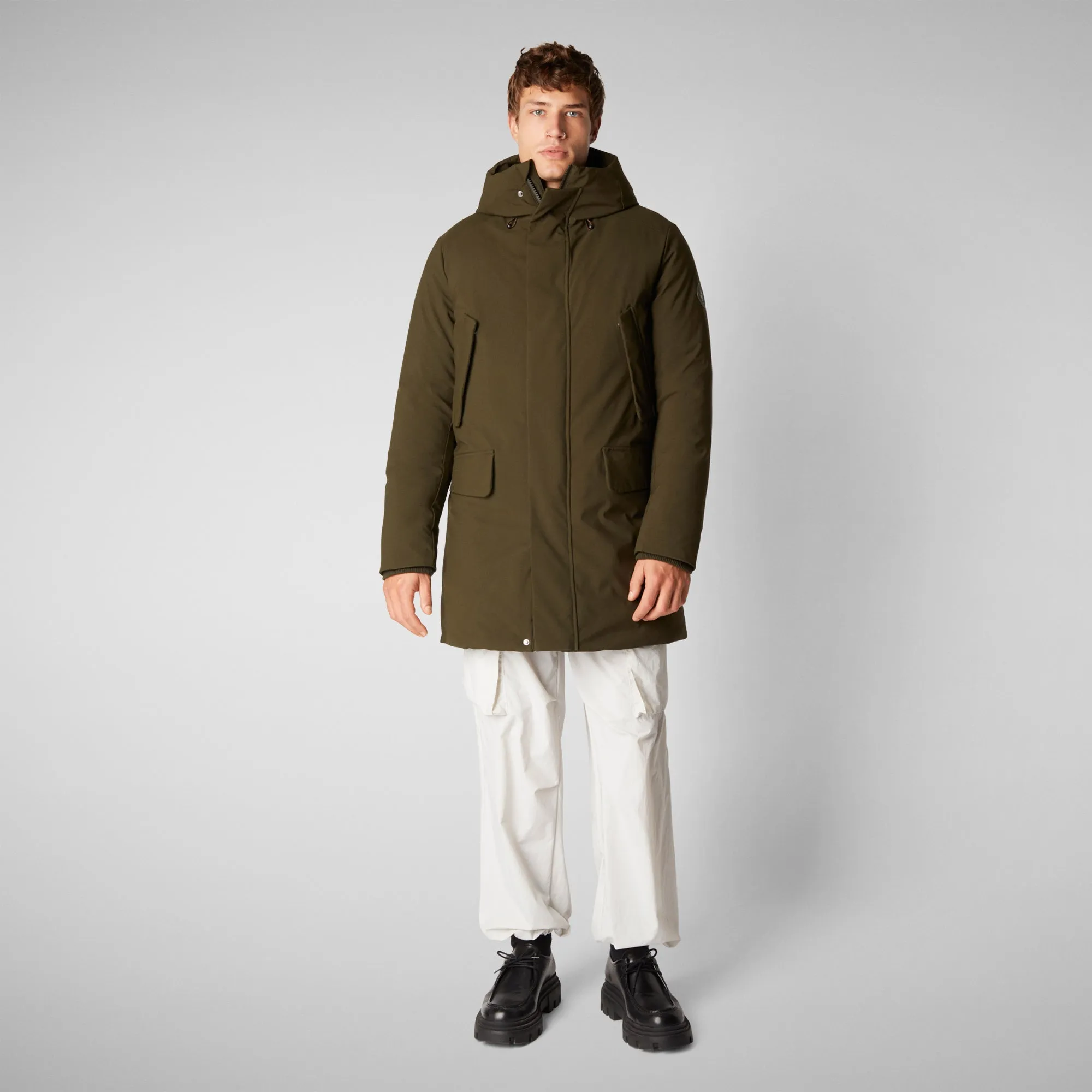 Man's hooded parka Wilson in land green