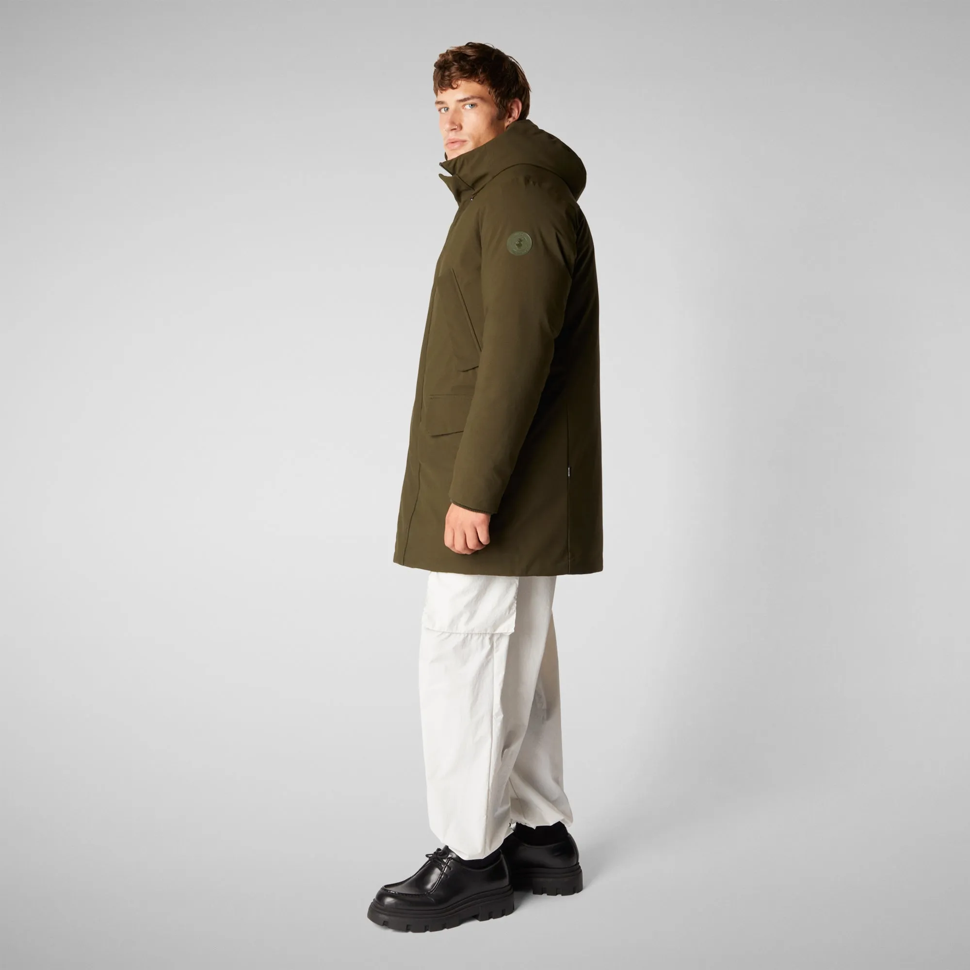 Man's hooded parka Wilson in land green