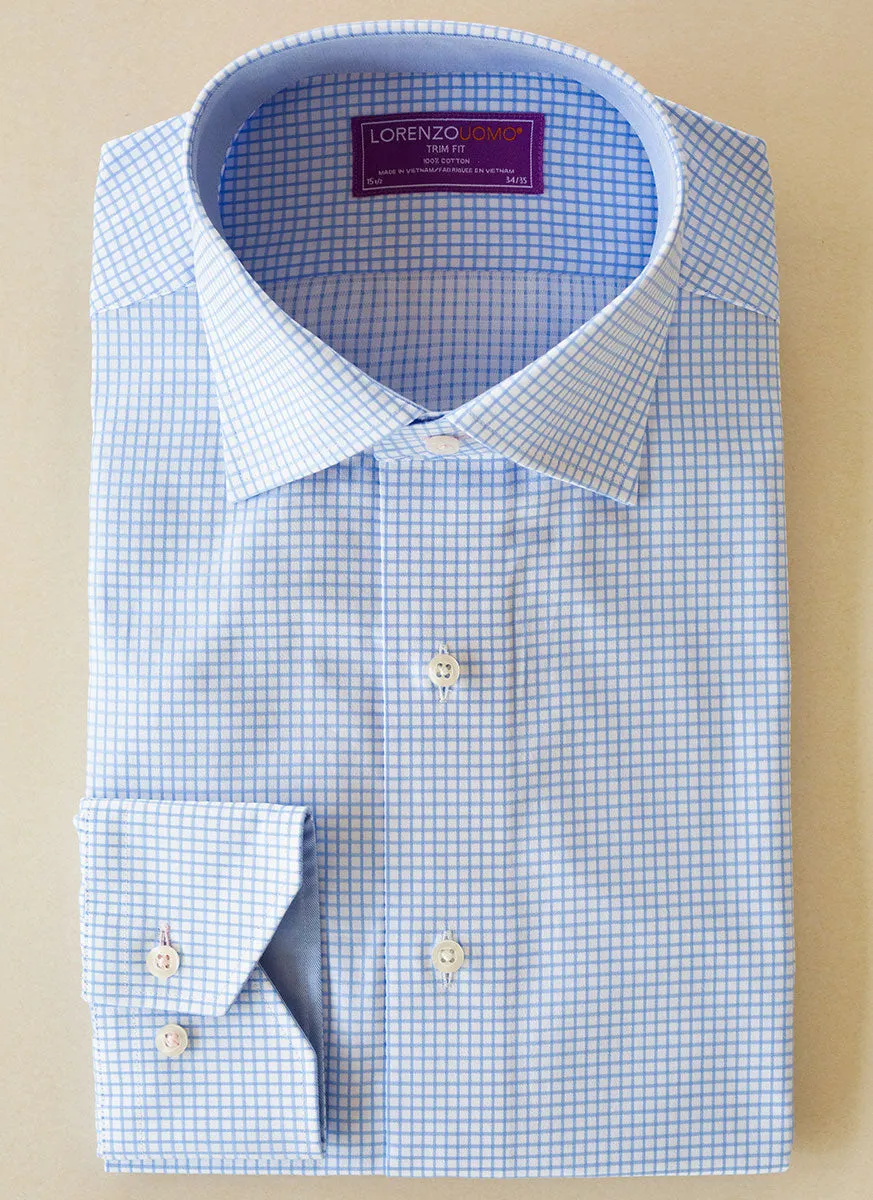 Maxwell in Light Blue Windowpane Shirt