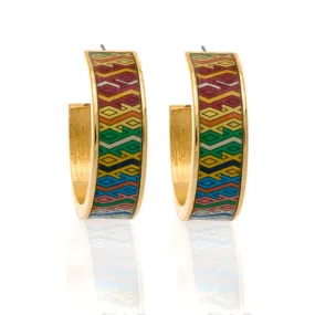 MAYA™ Aztec Diamond Hoop Earrings