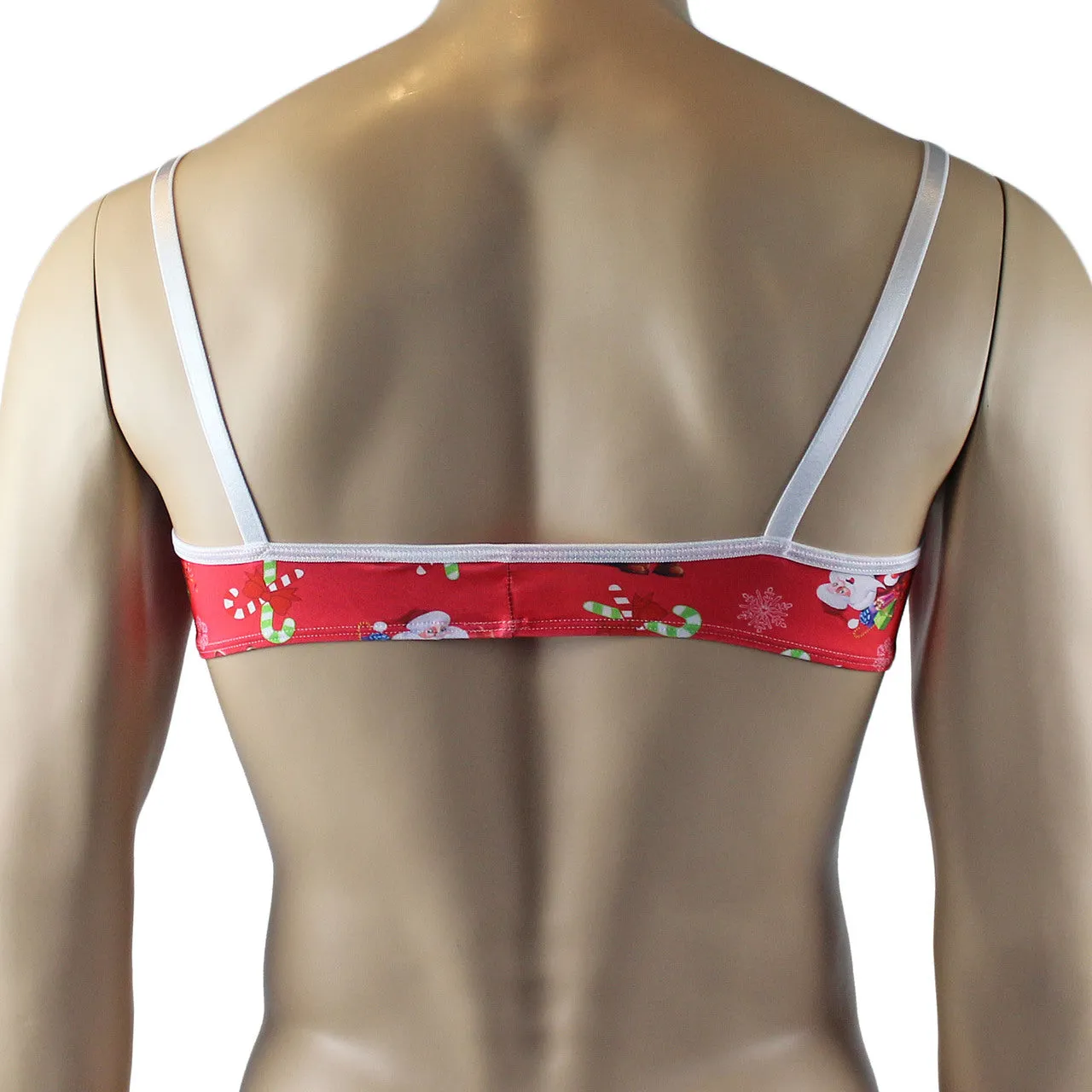 Mens Christmas Santa Bra Top & G string Thong Lingerie