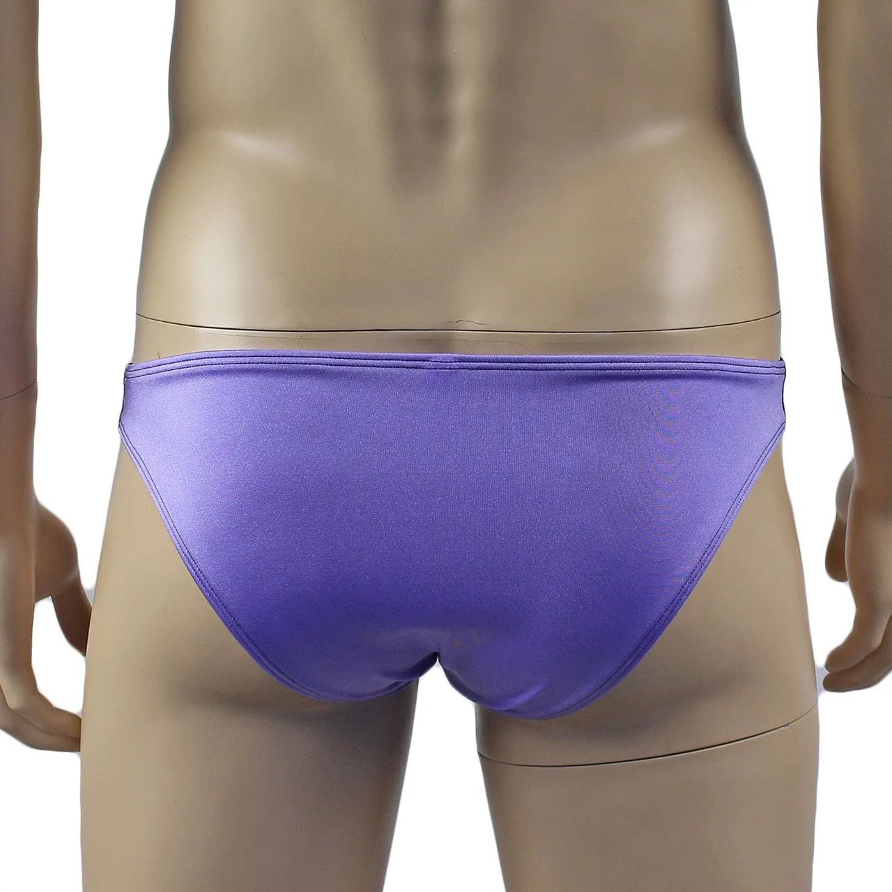 Mens Glamour Spandex Bikini Brief Panty Lilac & Black