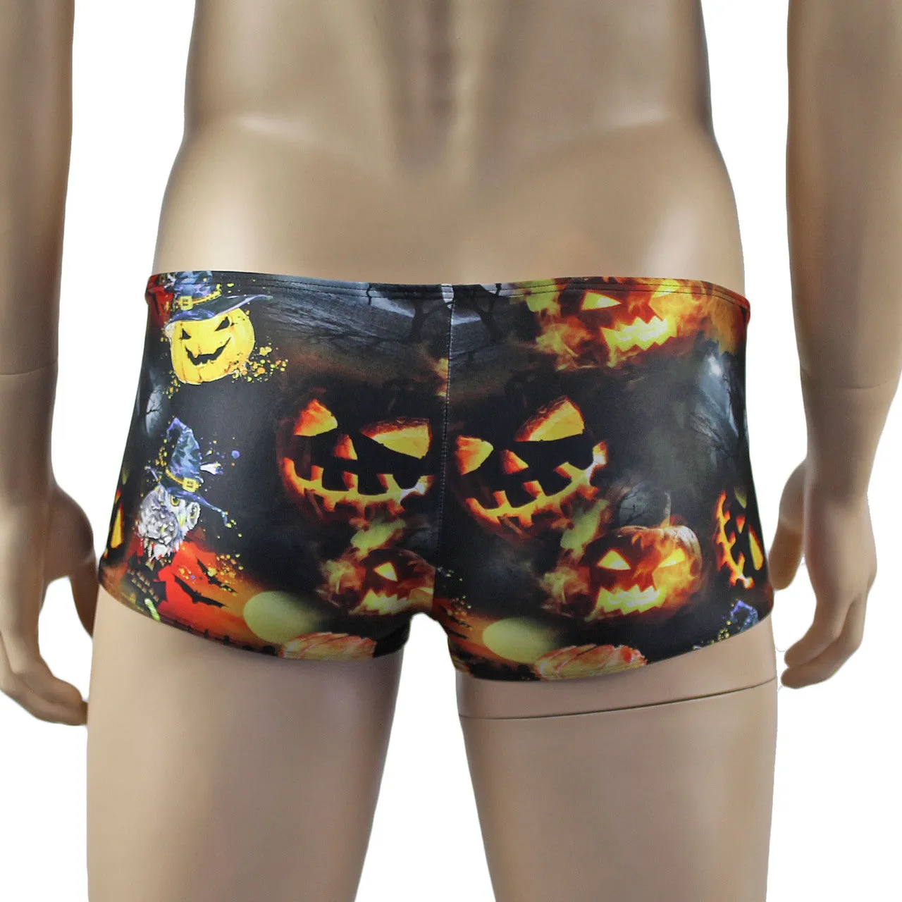 Mens Halloween Fire Breathing Pumpkins and Witches Boxer Shorts