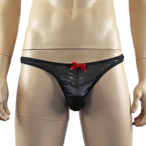 Mens Joanne Underwear Lacey Lovelies Thong Black and Black Lace