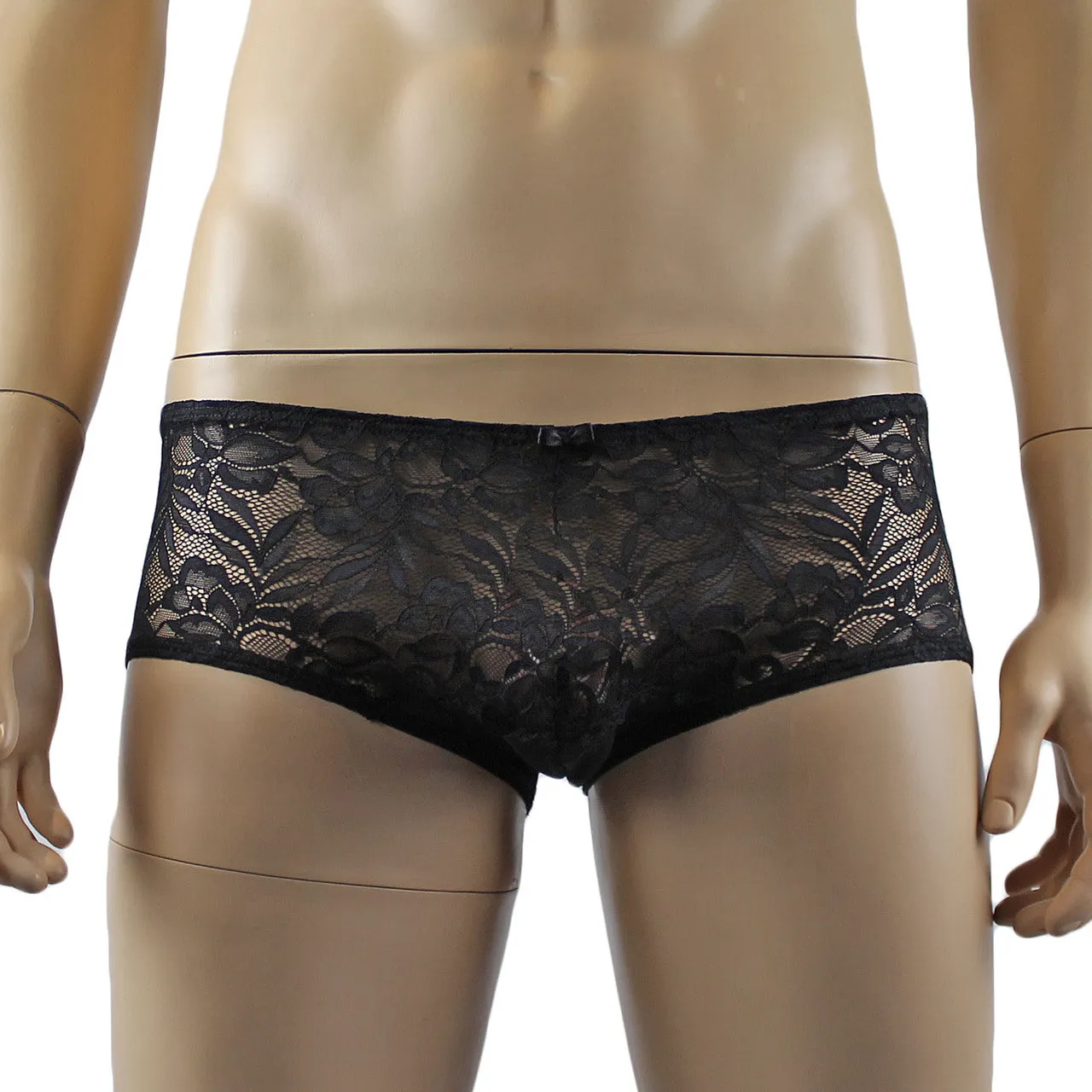 Mens Kristy Lingerie Bra Top and Boxer Briefs Black