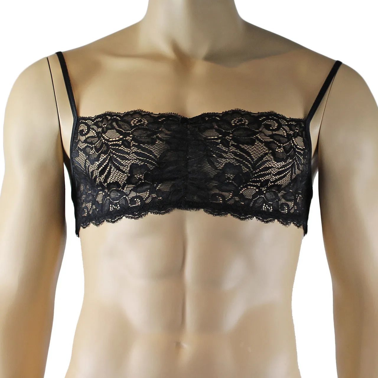 Mens Kristy Lingerie Bra Top and Boxer Briefs Black