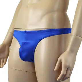 Mens Mick Stretch Spandex Low Rise Thong Blue