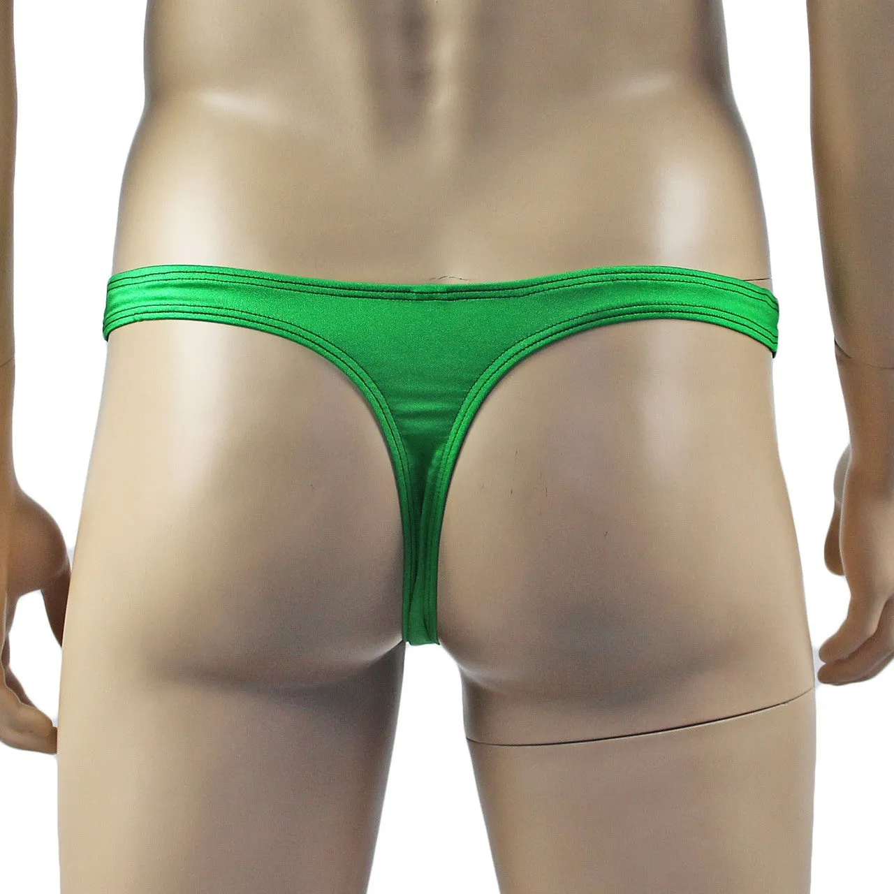 Mens Risque Bra Top, Thong and Garterbelt Green and Black