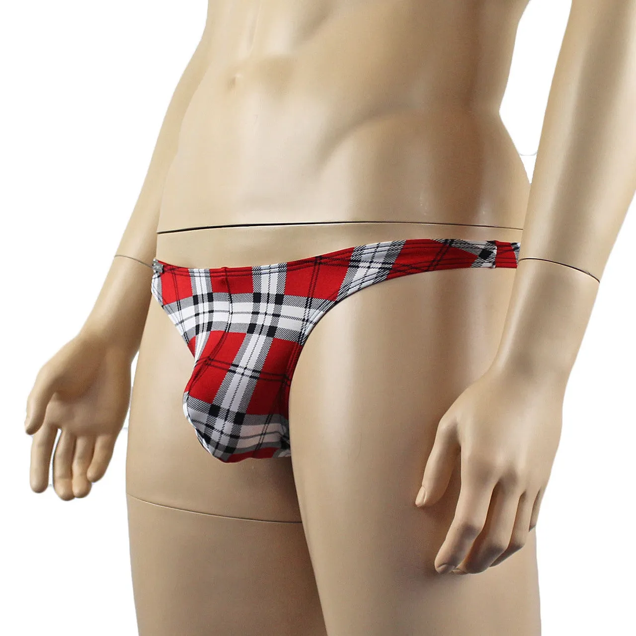 Mens Scottish Tartan Kilt Low Rise Mini Thong