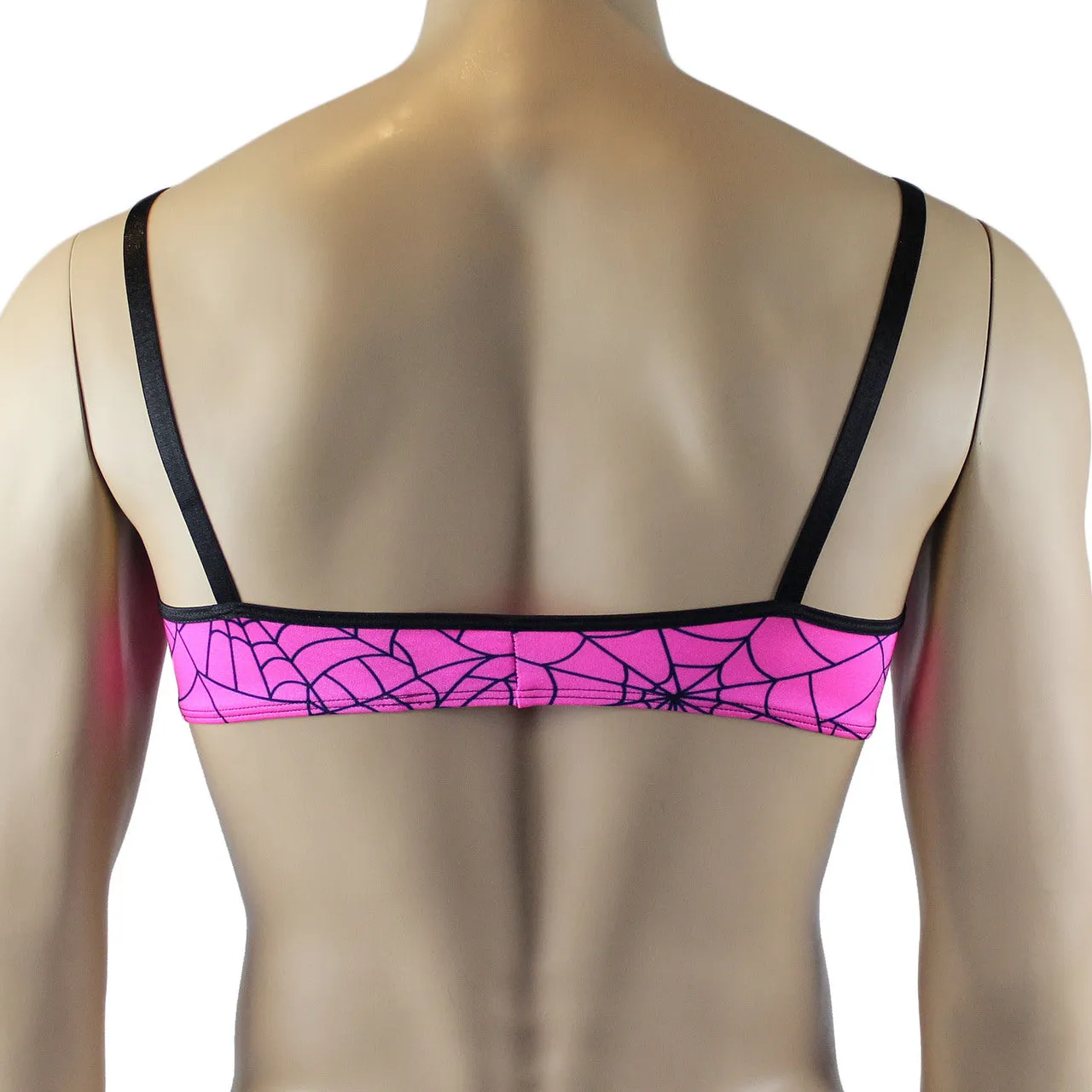 Mens Spooky Spider Web Bra Top Lime Green or Hot Pink