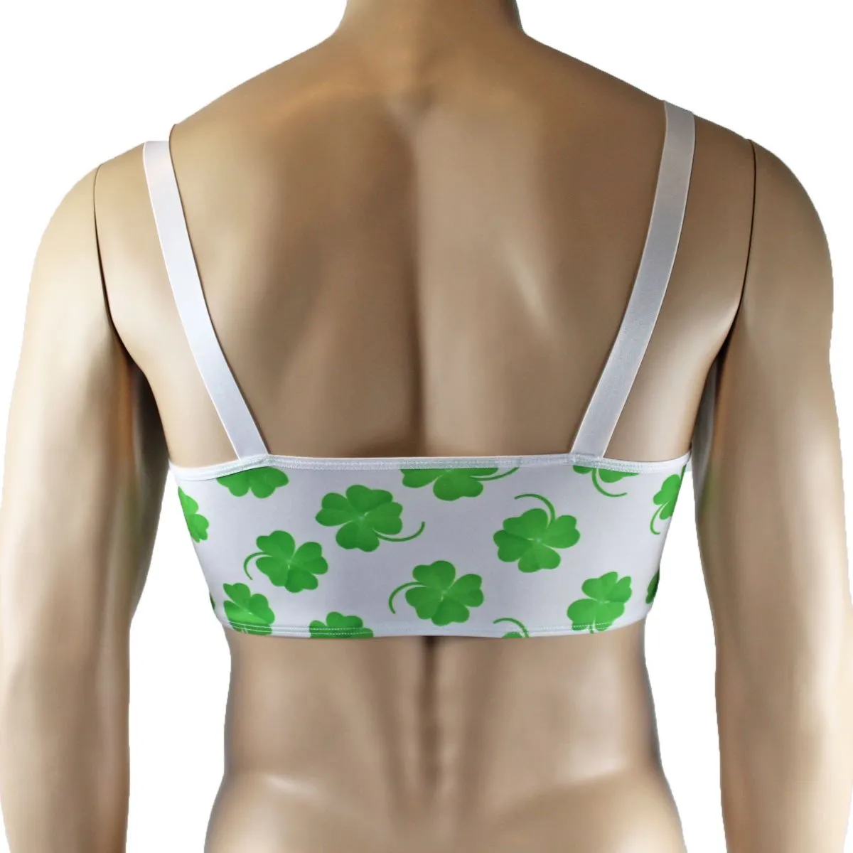 Mens St Patricks Day Lucky 4 Leaf Clover Crop Top and Mini Boxer Shorts