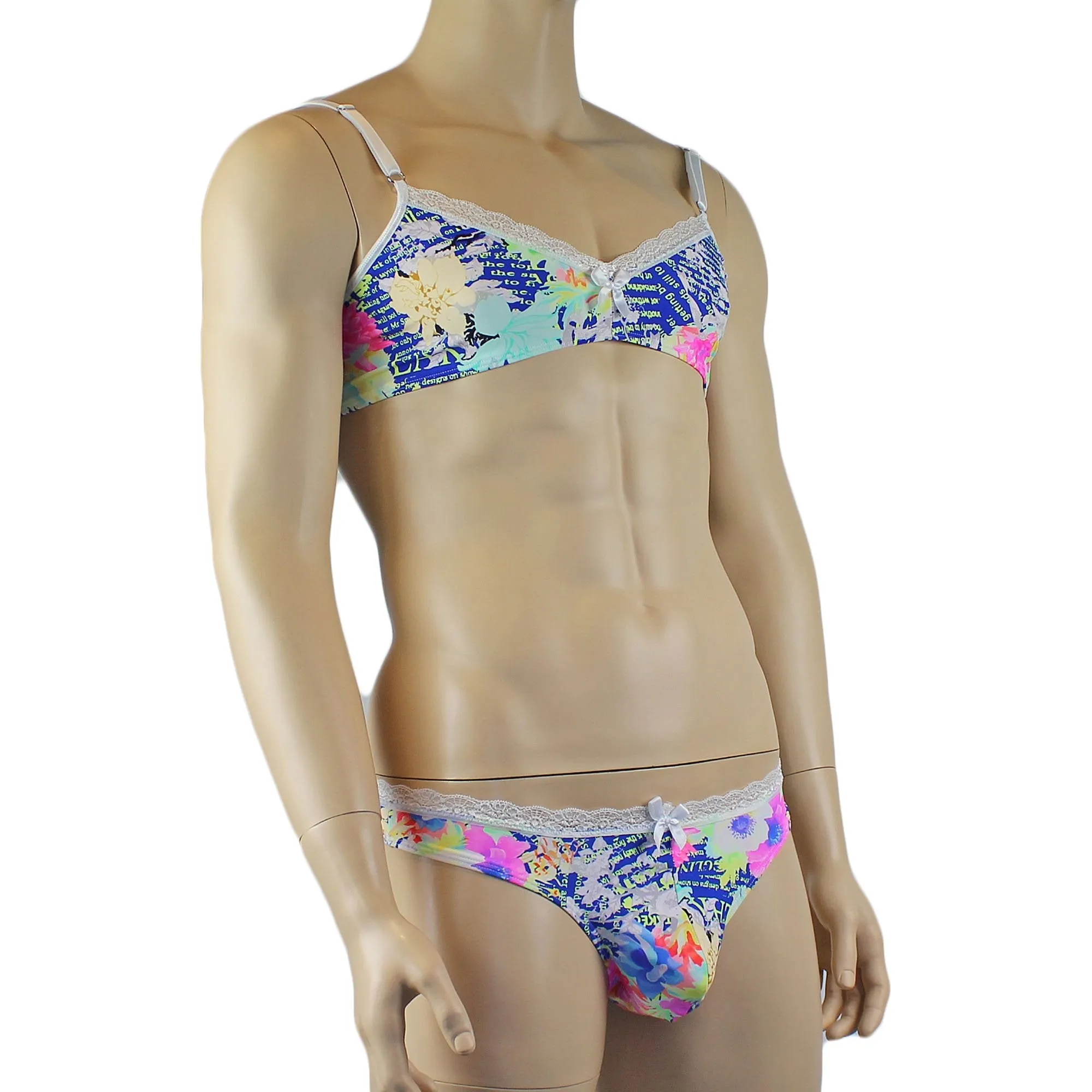 Mens Suzanne Floral Bra Top & G string Thong