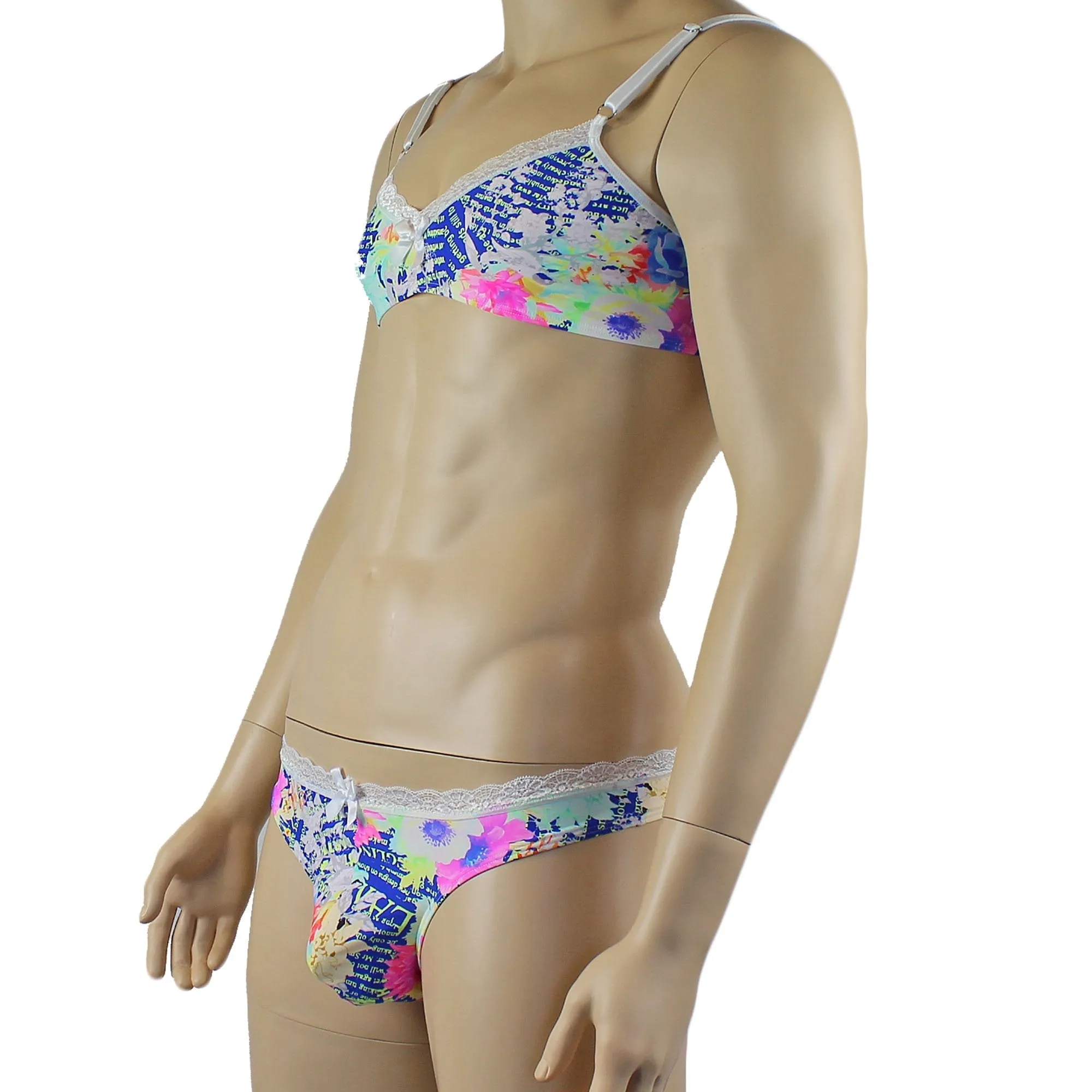 Mens Suzanne Floral Bra Top & G string Thong