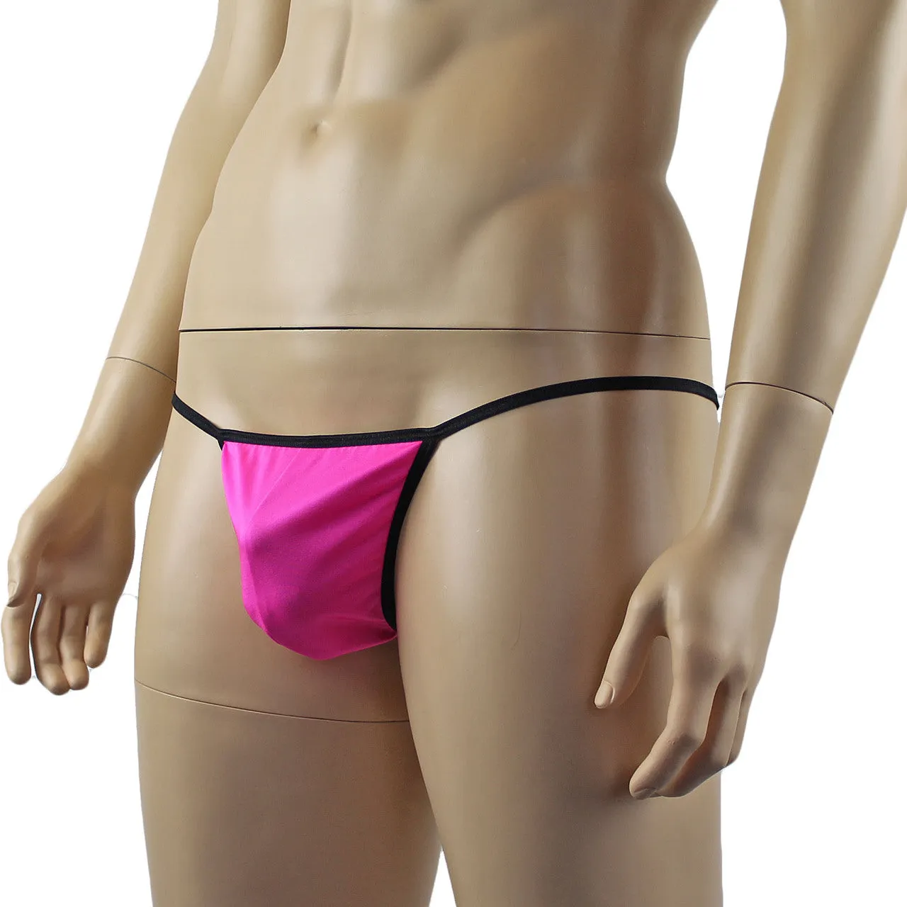 Mens Twinkle Lingerie Pouch G string with Triangle Back & Bow Hot Pink