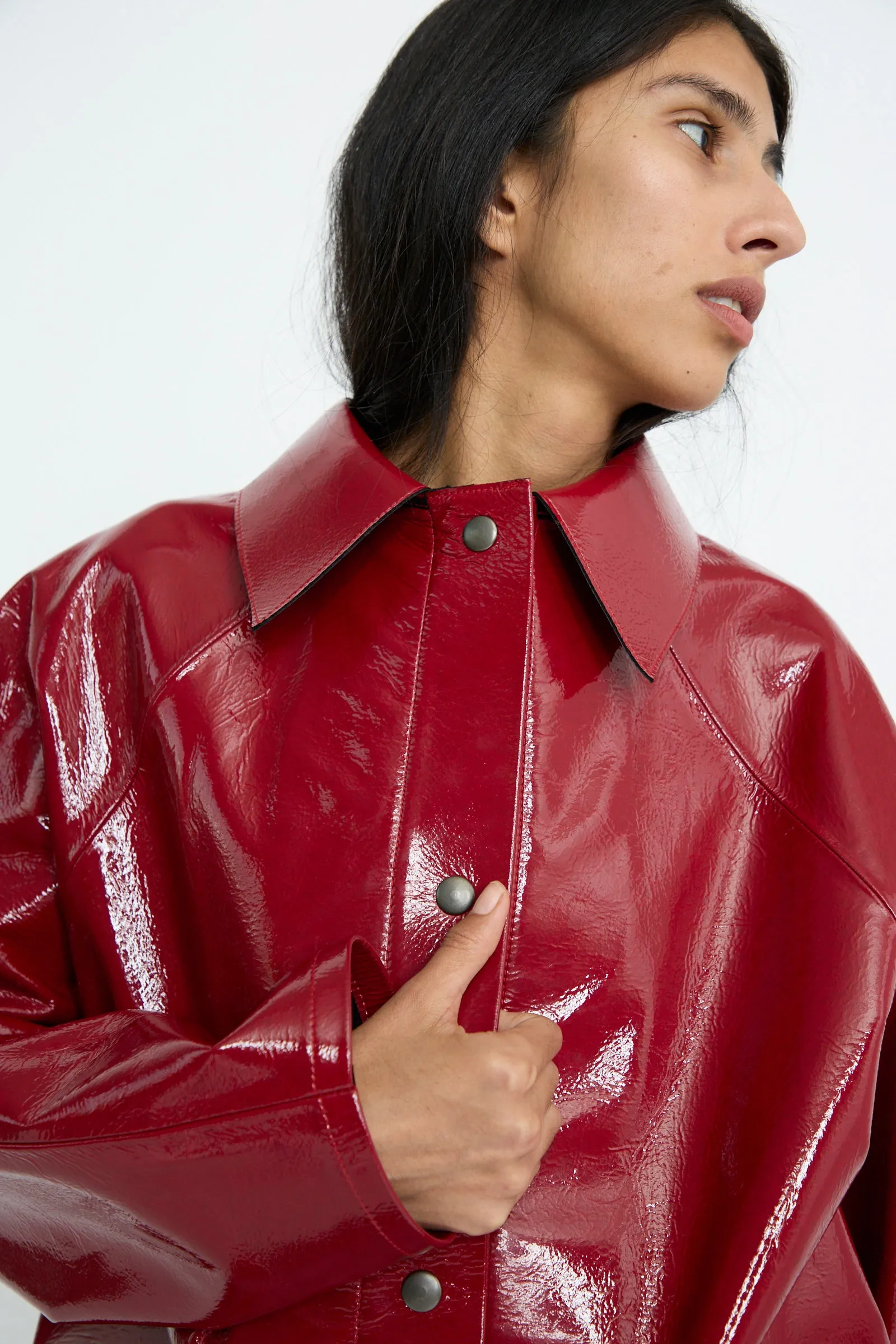 Original Hip Lacquer Jacket in Wool Red