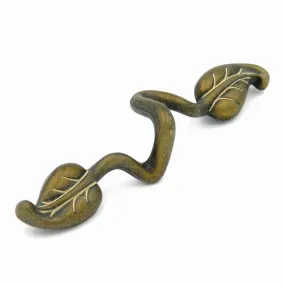 P7306-BOA Blonde Antique 3cc Leaf Cabinet Handle Pull Belwith Touch of Spring