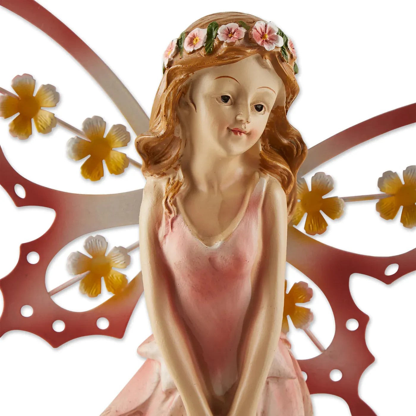 Pink Fairy Solar Garden Statue