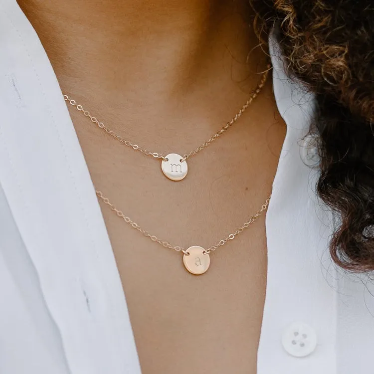 Poppy Initial Disc Necklace