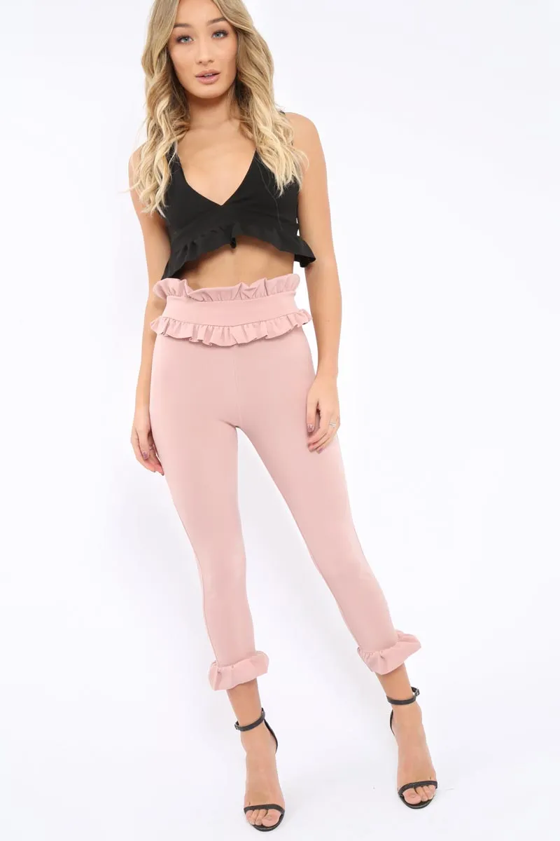 Rose Frill Hem Trousers - Paisley