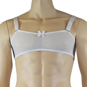 SALE - Mens Exotic Sheer Mesh Bra Top White