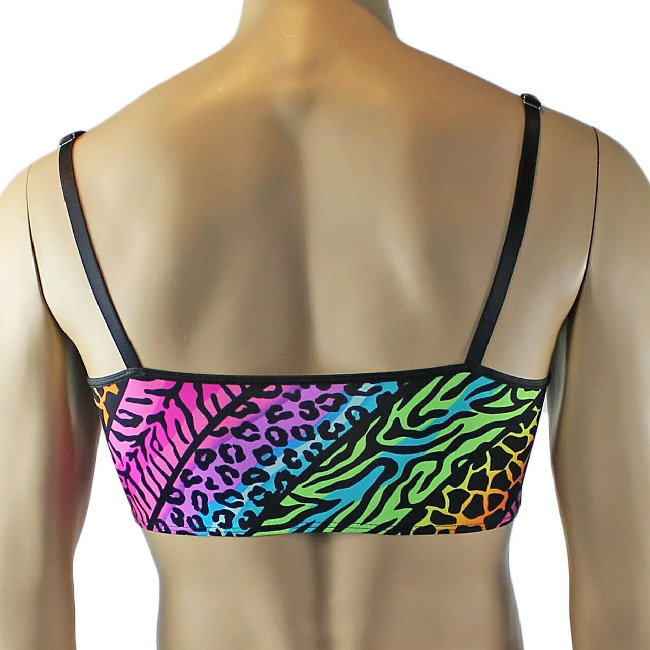 SALE - Mens Festival Animal Bra Top and Low Rise Thong Underwear Multi-coloured