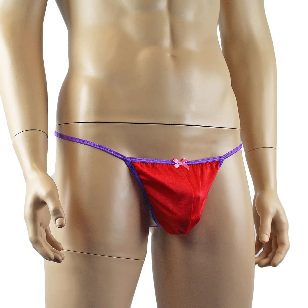 SALE - Mens Lingerie Colourful Stud G string with Bow Front (assorted colours)