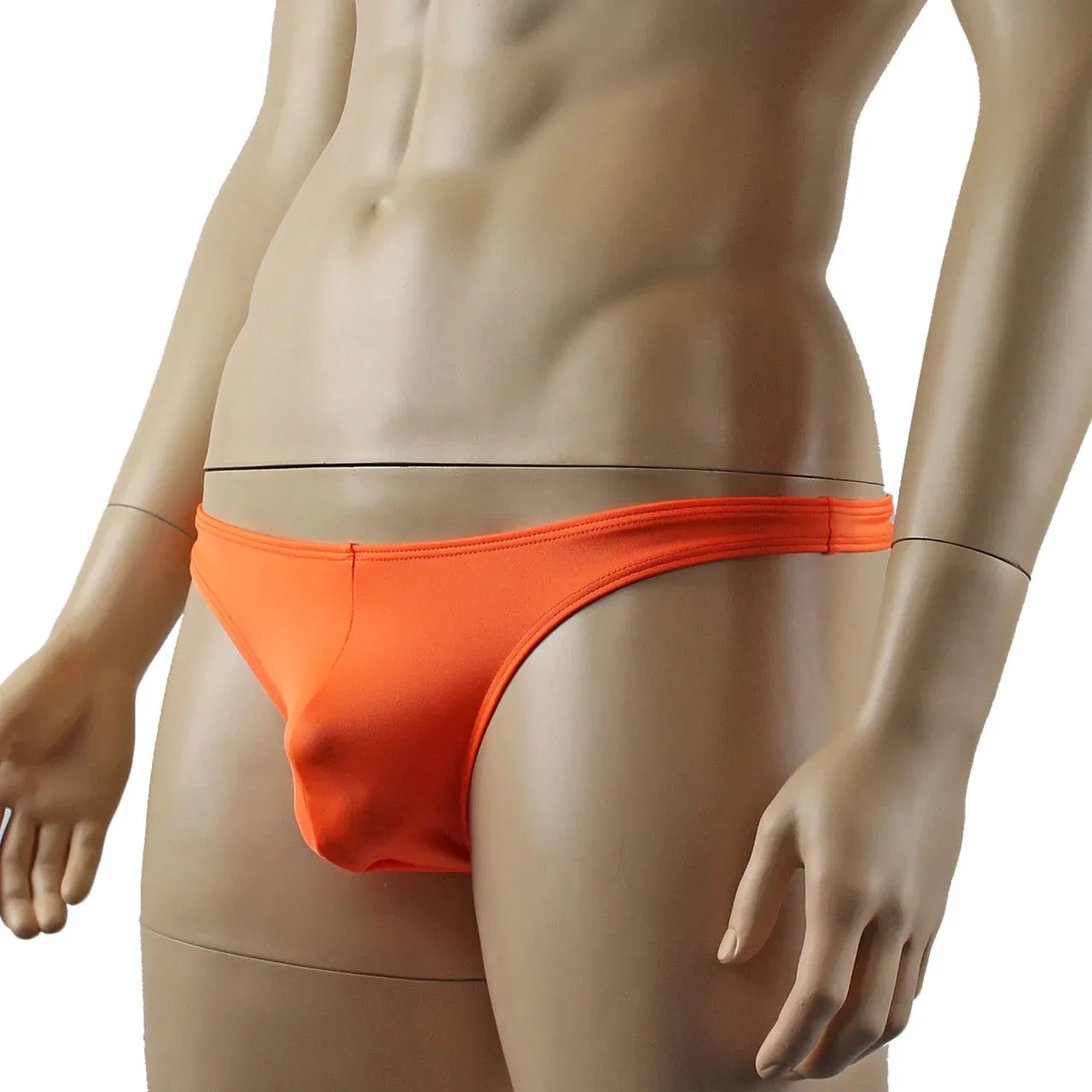 SALE - Mens Mick Stretch Spandex Low Rise Thong Neon Orange