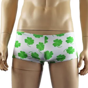 SALE - Mens St Patricks Day Lucky 4 Leaf Clover Mini Boxer Briefs