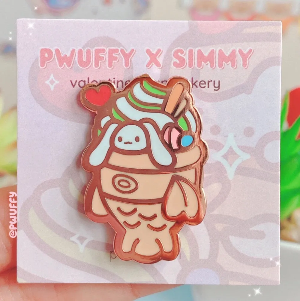 SET of 7 Bunny Bakery Enamel Pin Full Collection