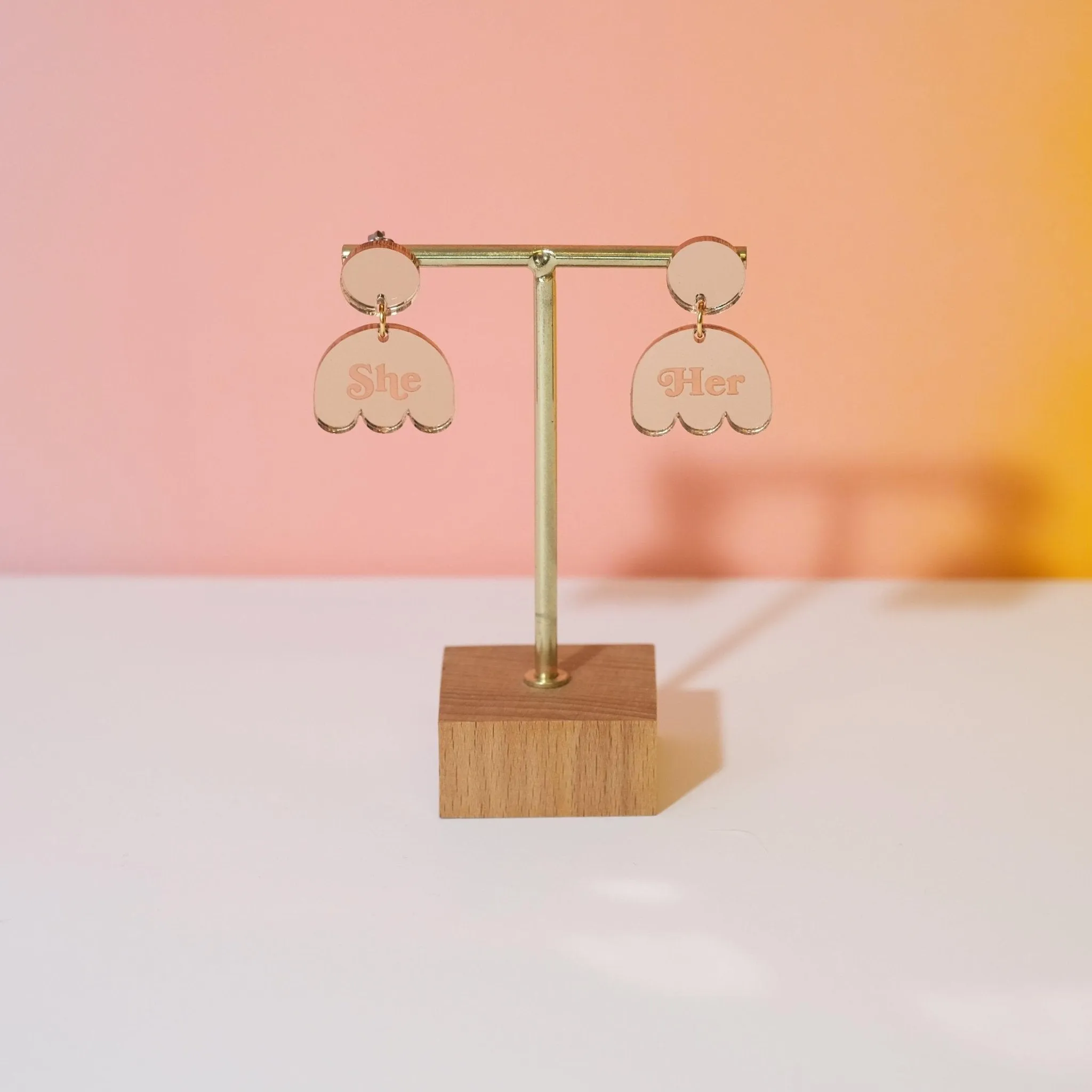 She/Her - Pronoun Dangle Earrings