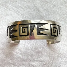 SOLD Vintage Manuel Hoyungwa Hopi Silver Overlay Bracelet