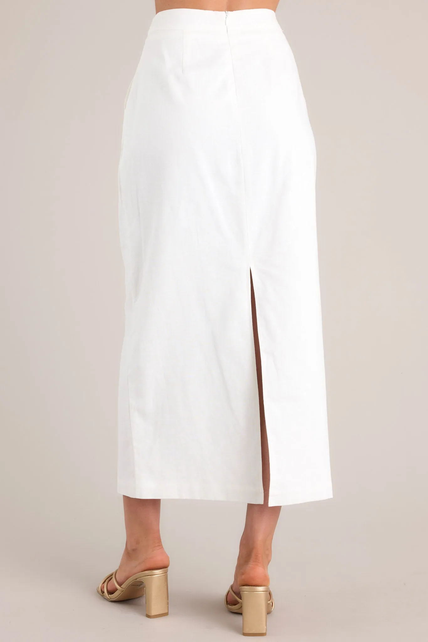 Spring Ahead White Linen Blend Maxi Skirt