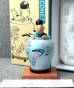 Statuette Moulinsart 46401 La Potiche: Blue Lotus "Les Icones" 2019 Tintin 22cm Resin model