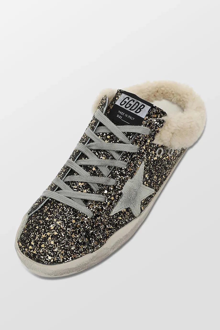 Super-Star Sabot Glitter Upper Suede Star Shearling Sneakers