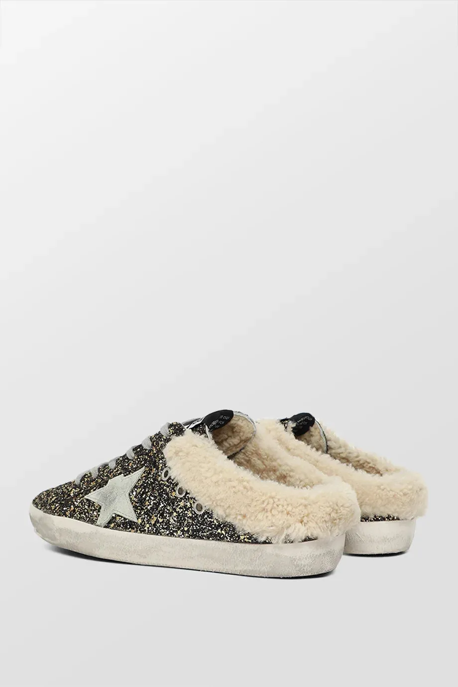 Super-Star Sabot Glitter Upper Suede Star Shearling Sneakers