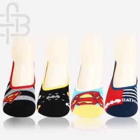 Superman Batman Fashion Loafer Socks for Men - Pack of 4