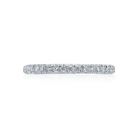 Tacori Petite Crescent French Pavé Diamond Wedding Band - 2mm - in 18K White Gold