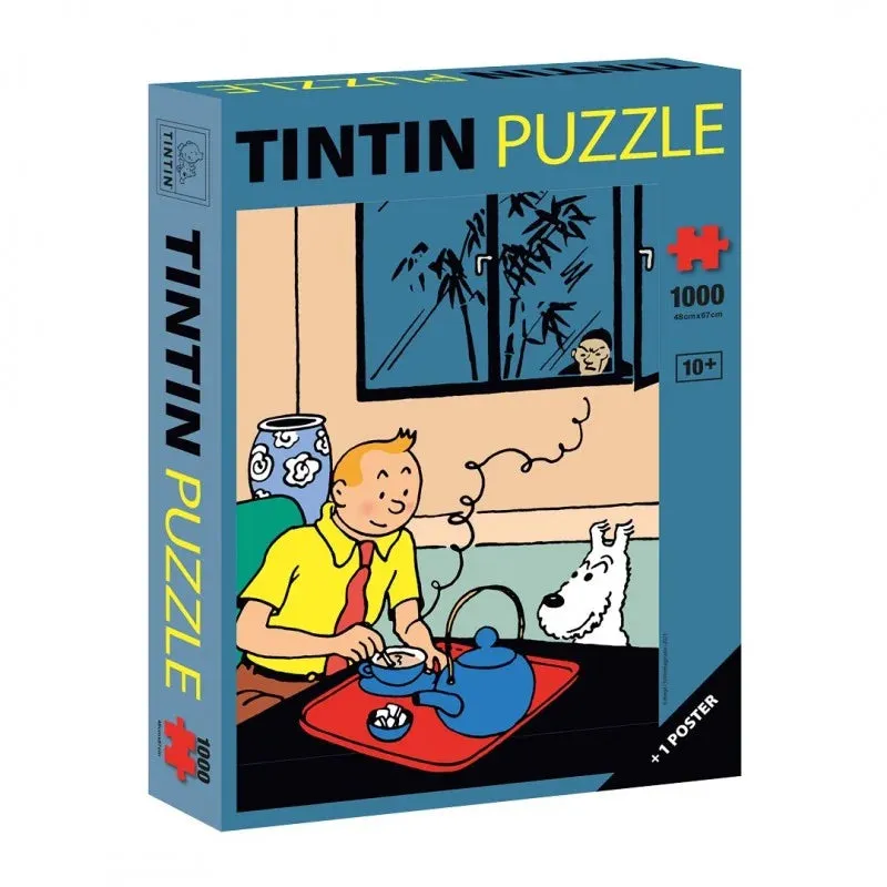 Tintin Blue Lotus Jigsaw Puzzle   Poster 1000 Pieces Moulinsart