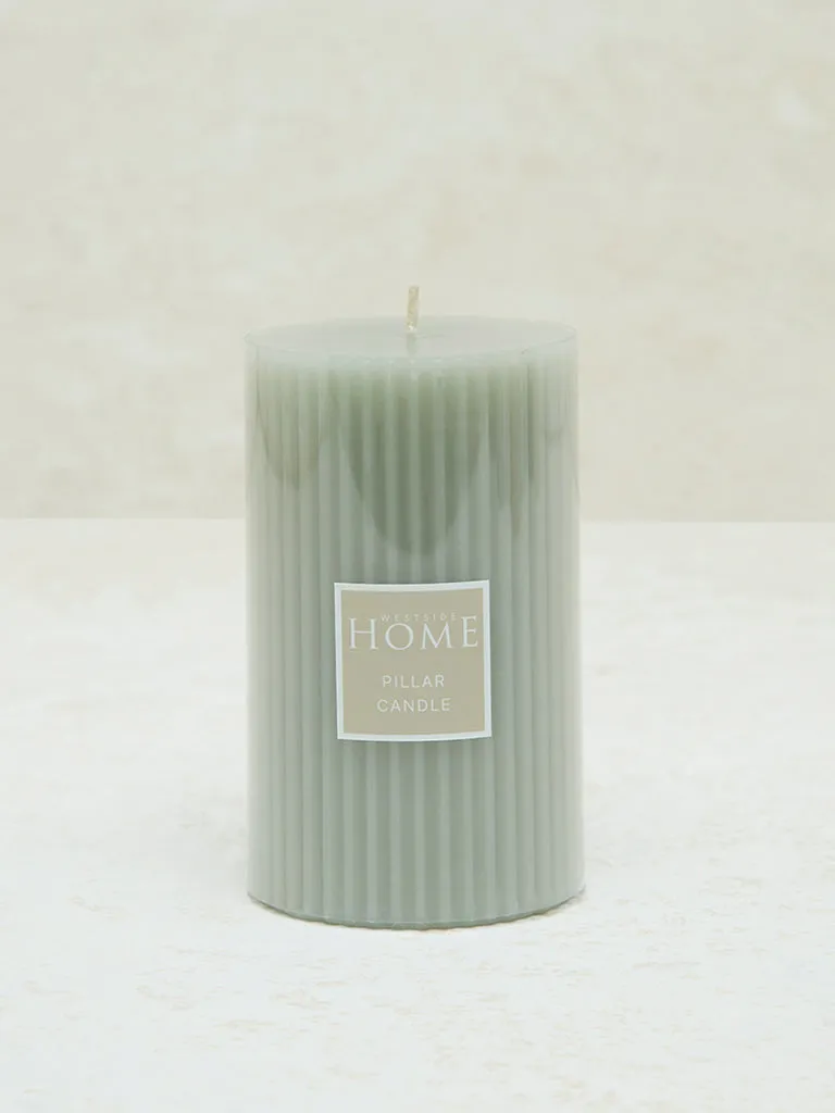 Westside Home Mint Ribbed Textured Pillar Candle