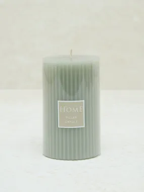 Westside Home Mint Ribbed Textured Pillar Candle