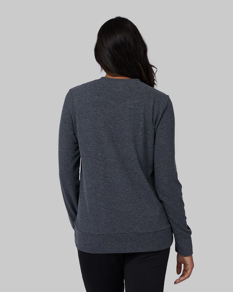 WOMEN'S SOFT SWEATER KNIT VNECK TOP