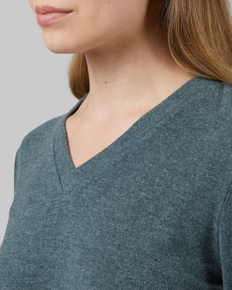 WOMEN'S SOFT SWEATER KNIT VNECK TOP