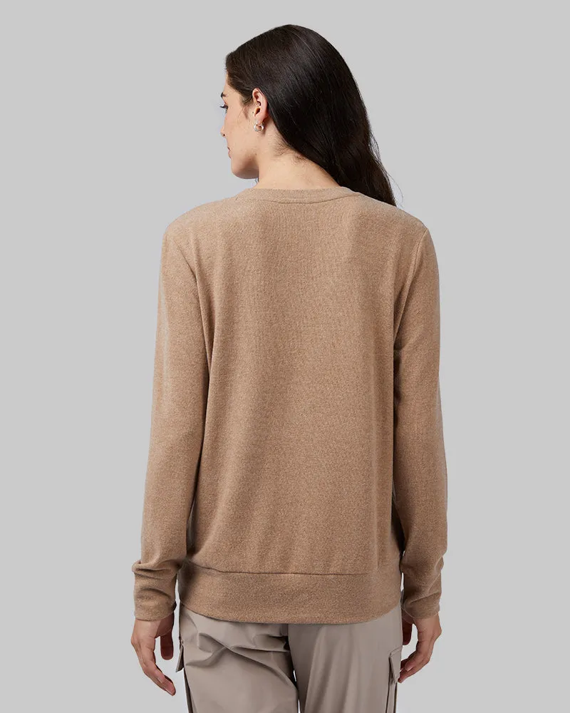 WOMEN'S SOFT SWEATER KNIT VNECK TOP