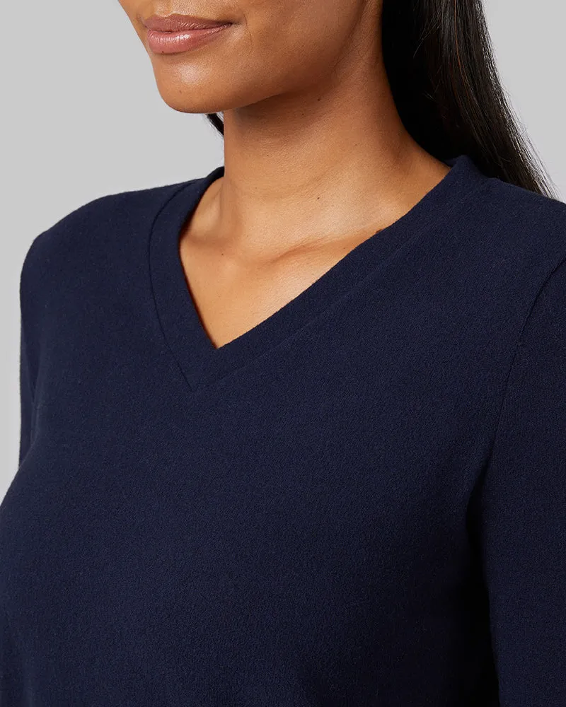 WOMEN'S SOFT SWEATER KNIT VNECK TOP