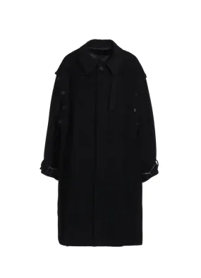 W/TOP MOSSA FLY FRONT LONG COAT WITH REMOVABLE SLEEVES